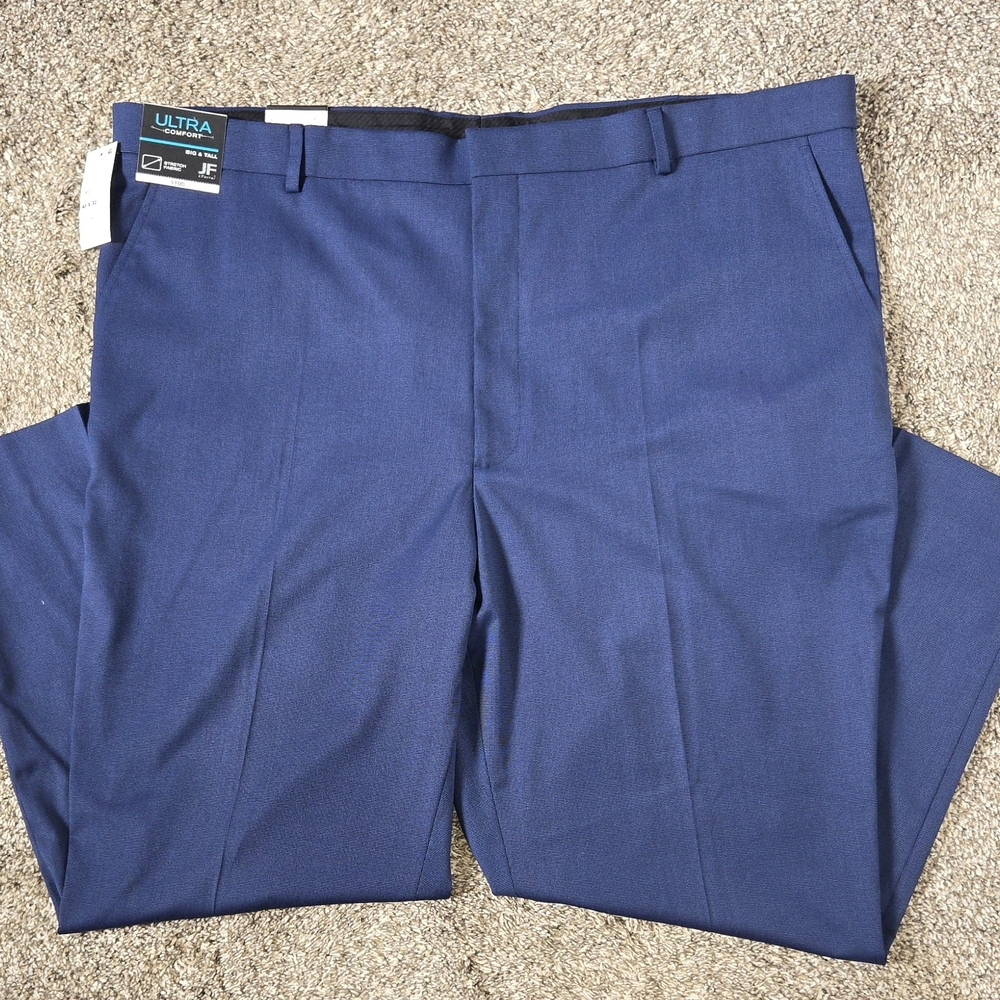 Big And Tall Men's Ultra Comfort Blue Dress Pants